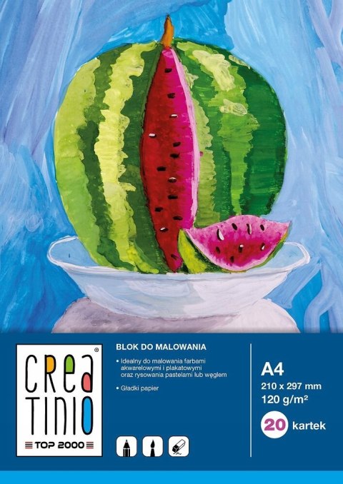 Blok do malowania A4 20 kartek rysunkowy 120g biały 400079858 CREATINIO