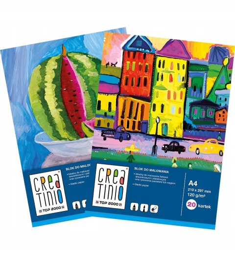 Blok do malowania A4 20 kartek rysunkowy 120g biały 400079858 CREATINIO
