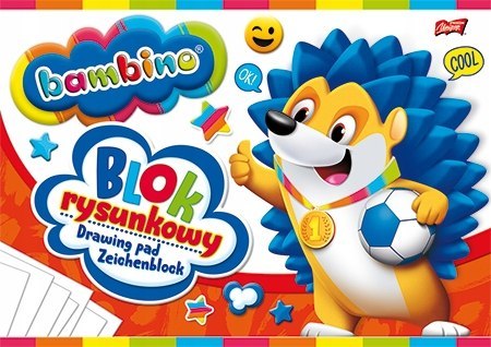 Blok rysunkowy szkolny A4 biały 20 kartek 80g BAMBINO