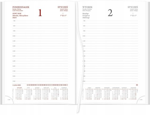 Kalendarz A5 NEBRASKA na magnes DUO dzienny p.biały 226 A5DB granatowy Wokół Nas