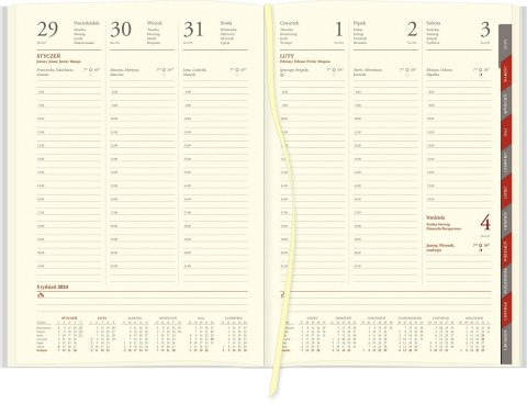 Kalendarz Cross z gumką i ażurową datówką A4 tygodniowy papier kremowy 204 A4TRK czarny Wokół Nas Kalendarz Cross z gumką i ażurową datówką A4 tygodniowy papier kremowy 204 A4TRK czarny Wokół Nas