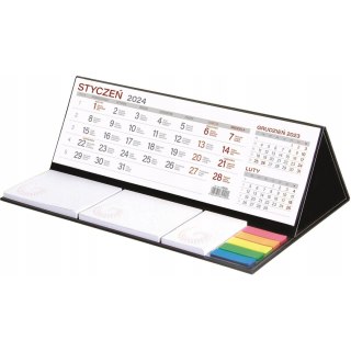 Kalendarz z notesem MAXI tygodniowy spiralowy czarny 2026 KB042B Wokół Nas