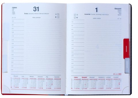 Terminarz A5 dzienny, okładka skóropodobna - tłoczone szycie LUX K7 BESKIDY