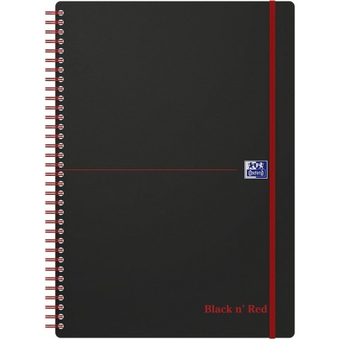 Kołonotatnik A4 70k krata PP OXFORD Black"n"red 400047654