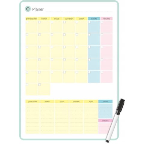 Planer magnetyczny na lodówkę 25x35cm miesięczny + marker PMP-01-01 BIURFOL