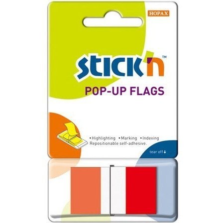 #Zakładki indeksujące 45x25mm czerwone 50szt. z podajnikiem 26021 STICK`N #Zakładki indeksujące 45x25mm czerwone 50szt. z podajnikiem 26021 STICK`N