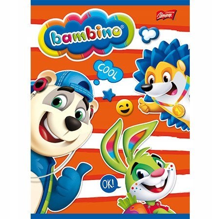 Zeszyt A5 16k 3linia kolorowa laminowany BAMBINO Zeszyt A5 16k 3linia kolorowa laminowany BAMBINO
