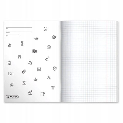Zeszyt szkolny przedmiotowy A5 60 kartek w kratkę 70g HISTORIA 9577362 HERLITZ