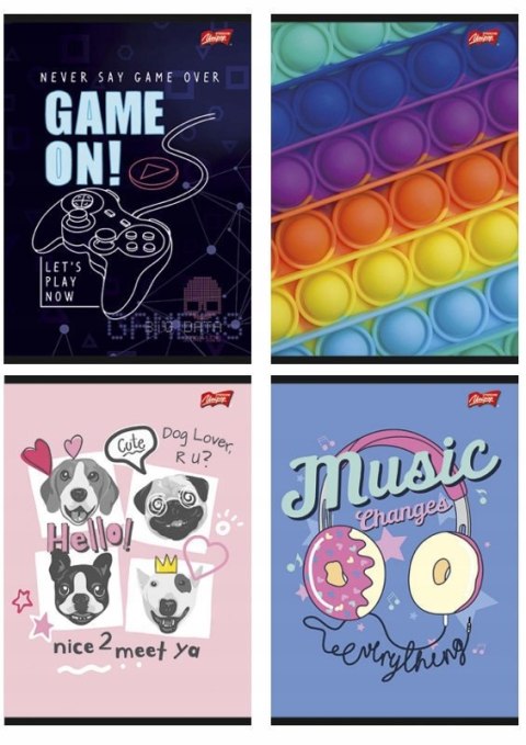 Zeszyt A4 32k linia laminowany MIX chłopięcy UNIPAP