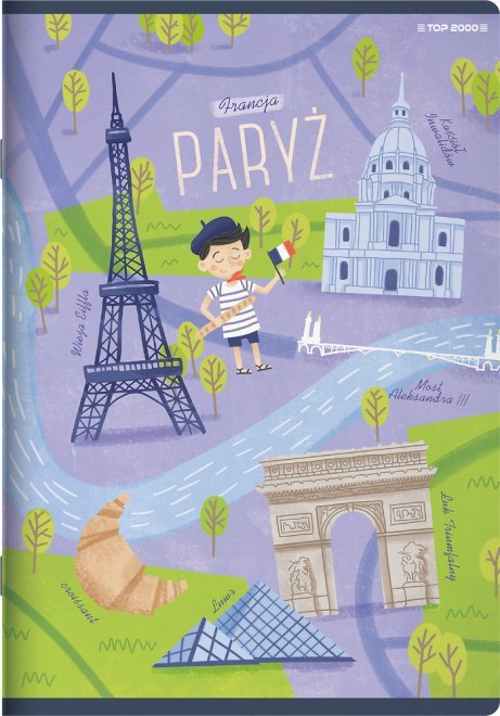 Zeszyt A5 32k linia podwójna kolorowa CITIES OF THE WORLD 400157923 TOP 2000