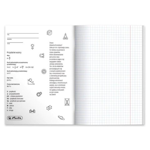 Zeszyt szkolny przedmiotowy A5 60 kartek w kratkę 70g FIZYKA 400197999 HERLITZ