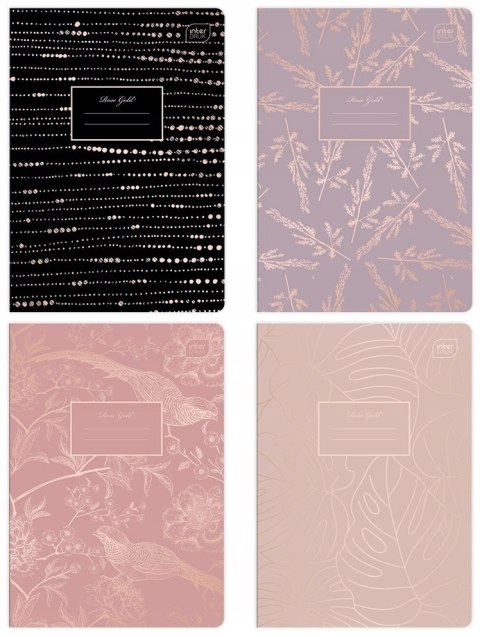 Zeszyt A5 60k linia 70g METALLIC ROSE GOLD INTERDRUK