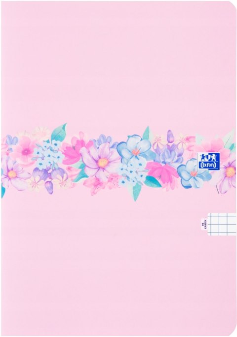 Zeszyt szkolny B5 Brulion w kwiatki 96 kartek w kratkę FLOWER 400181452 OXFORD