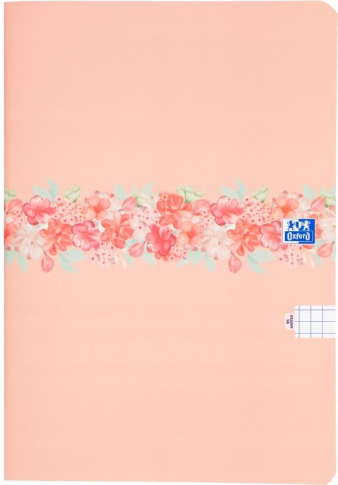 Zeszyt szkolny B5 Brulion w kwiatki 96 kartek w kratkę FLOWER 400181452 OXFORD