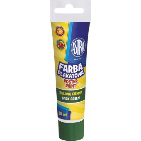Farba plakatowa w tubkach 30ml szkolna ciemno zielona 83110906 ASTRA