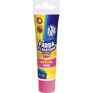 Farba plakatowa w tubkach 30ml szkolna różowa 301107002 ASTRA