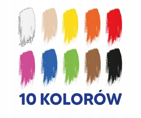 Farby plakatowe szkolne 10 kolorów 20ml zestaw 400167101 OXFORD