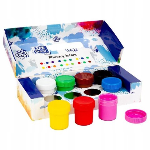 Farby plakatowe szkolne 8 kolorów 20ml zestaw 400167102 OXFORD