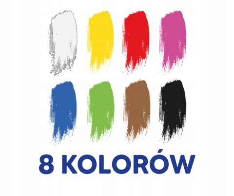 Farby plakatowe szkolne 8 kolorów 20ml zestaw 400167102 OXFORD