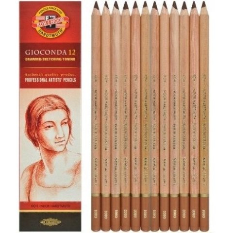 Kredka sepia jasnobrązowa GIOCONDA w drewnie (12) 8803 KOH-I-NOOR Kredka sepia jasnobrązowa GIOCONDA w drewnie (12) 8803 KOH-I-NOOR