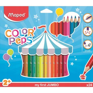Kredki trójkątne MAPED COLORPEPS JUMBO 24 kolorów 834013