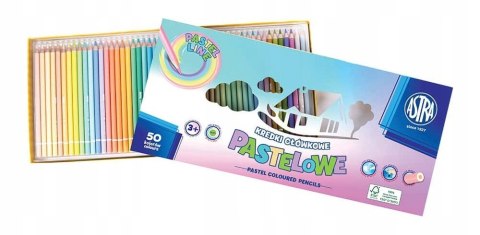 Kredki ołówkowe pastelowe duży zestaw 50 kolorów 312121004 ASTRA