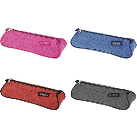 Piórnik szkolny na suwak Saszetka Kosmetyczka trójkątna 1 sztuka mix kolorów 50046584 HERLITZ