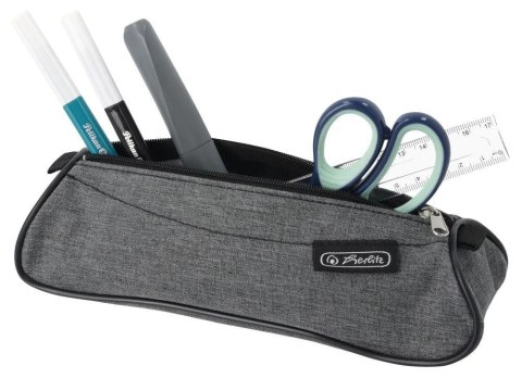 Piórnik szkolny na suwak Saszetka Kosmetyczka trójkątna 1 sztuka mix kolorów 50046584 HERLITZ