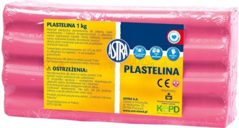 Plastelina szkolna dla dzieci 1kg różowa jasna 303111007 ASTRA
