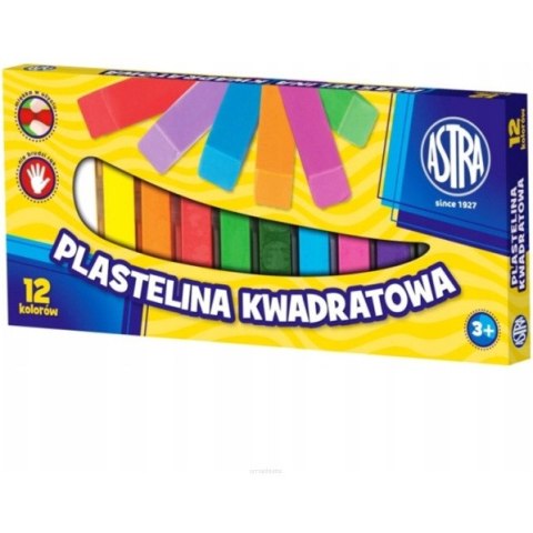Plastelina dla dzieci kwadratowa 12 kolorów zestaw 83813908 ASTRA