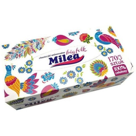 Chusteczki higieniczne 2W BIG FOLK 170szt. pudełko MILEA Chusteczki higieniczne 2W BIG FOLK 170szt. pudełko MILEA