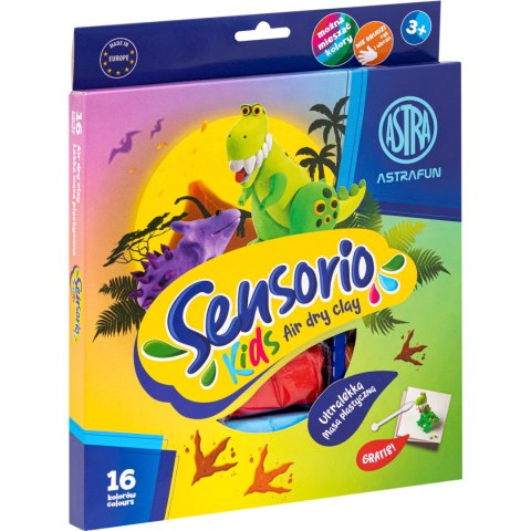 Masa plastyczna lekka DINOZAURY Sensorio Kids 16 kolorów 336123024 Masa plastyczna lekka DINOZAURY Sensorio Kids 16 kolorów 336123024