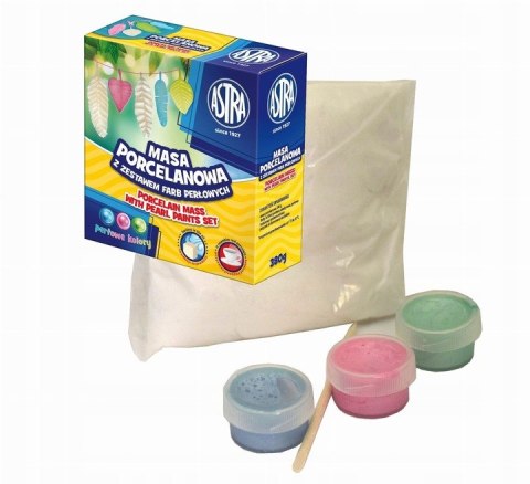 Masa porcelanowa + 3 kolory farb perłowych zestaw 336118018 ASTRA