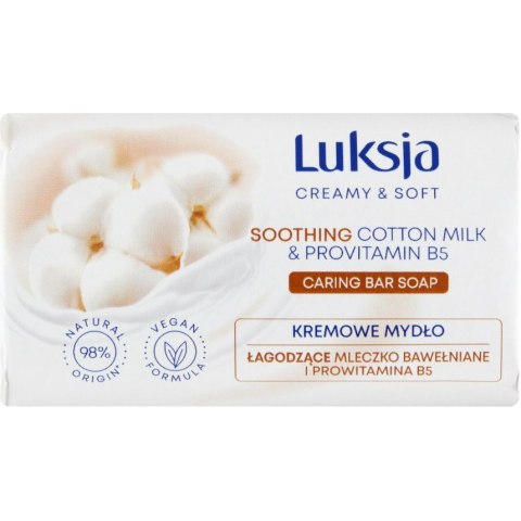 Mydło w kostce LUKSJA 90g o zapachu MLECZKO BAWEŁNIANE I PROWITAMINA B5 Mydło w kostce LUKSJA 90g o zapachu MLECZKO BAWEŁNIANE I PROWITAMINA B5
