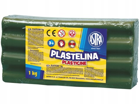 Plastelina szkolna dla dzieci 1kg zielona ciemna 303111019 ASTRA