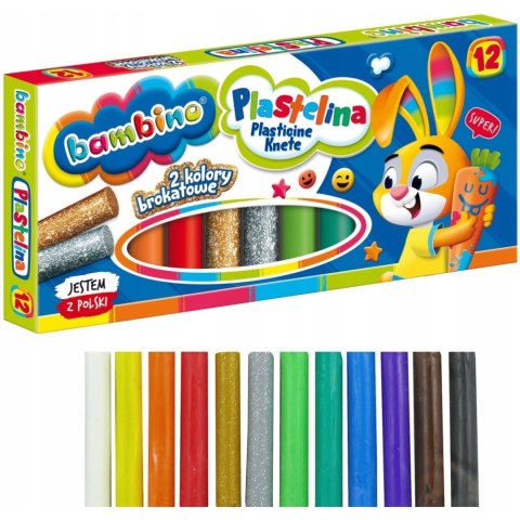 Plastelina szkolna Zestaw 12 kolorów BAMBINO St.Majewski