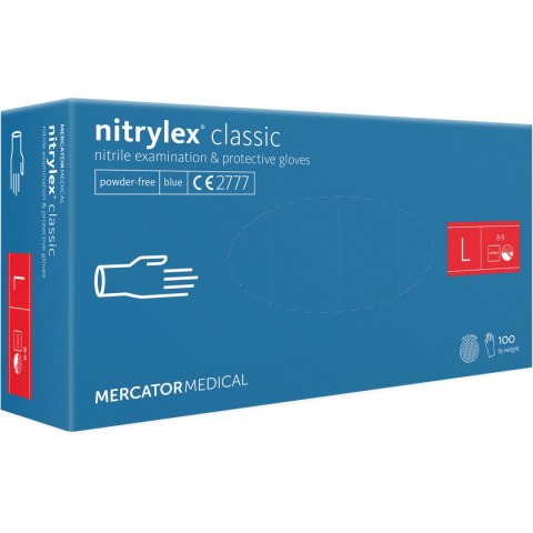 Rękawiczki NITRYL niebieskie `L` 8-9 MERCATOR MEDICAL Rękawiczki NITRYL niebieskie `L` 8-9 MERCATOR MEDICAL