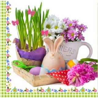 Serwetki Wielkanocne do koszyczka 33x33cm papierowe 20 sztuk na stół WN-073 AHA