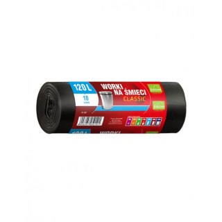 Worki na śmieci 120L LDPE CLASSIC czarne (10szt) FOLCOM