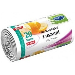 Worki na śmieci 20L z uszami wytrzymałe (30szt) białe (HD-LD) STELLA WNS-9701V1