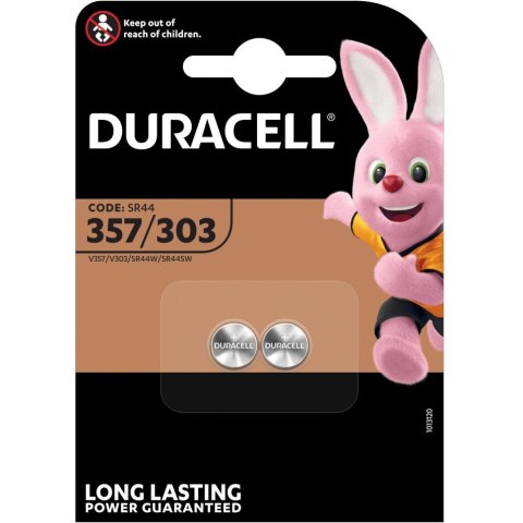 Bateria DURACELL 357/303/SR44W/SR44SW/SR44 srebrowa blister (2szt) Bateria DURACELL 357/303/SR44W/SR44SW/SR44 srebrowa blister (2szt)