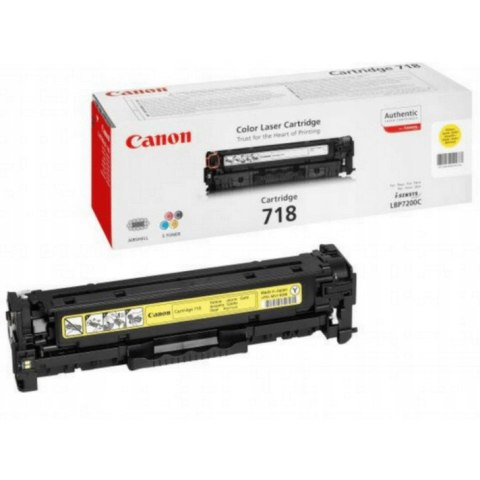 Toner CANON (CRG-718Y/2659B002) żółty 2900str Toner CANON (CRG-718Y/2659B002) żółty 2900str