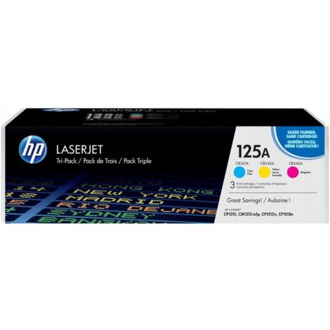 Toner HP 125A (CF373AM) nieb+purp+żółt (3szt) CB541+CB542+CB543 Toner HP 125A (CF373AM) nieb+purp+żółt (3szt) CB541+CB542+CB543