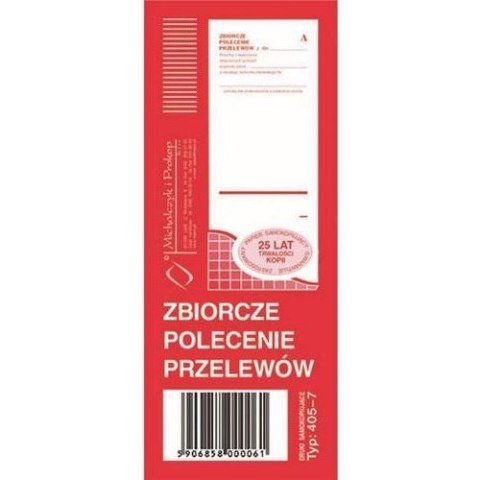 405-7 ZB Zbiorcze polecenie przelewów Michalczyk i Prokop 405-7 ZB Zbiorcze polecenie przelewów Michalczyk i Prokop