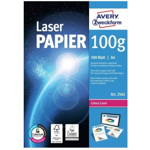 Papier foto A4 100g laser PREMIUM obustronny satynowy (500ark) 2562 AVERY ZWECKFORM Papier foto A4 100g laser PREMIUM obustronny satynowy (500ark) 2562 AVERY ZWECKFORM