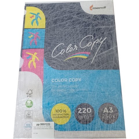 Papier ksero A3 220g COLOR COPY 250ark USZKODZONE OPAKOWANIE Papier ksero A3 220g COLOR COPY 250ark USZKODZONE OPAKOWANIE