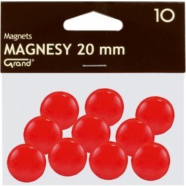 Magnesy 20mm GRAND czerwone (10szt.) 130-1688 GRAND Magnesy 20mm GRAND czerwone (10szt.) 130-1688 GRAND