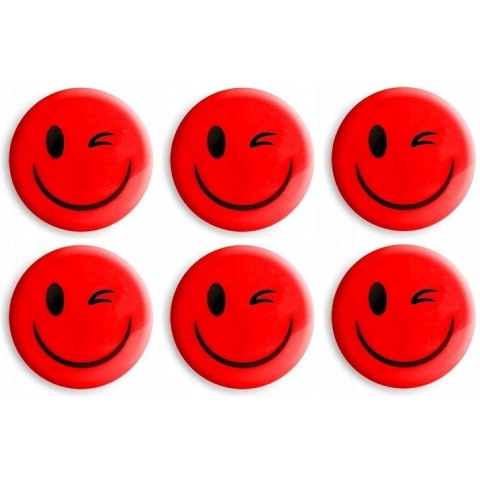 Magnesy do tablic czerwone buźki 30mm (6szt.) GM301-SC6 TETIS