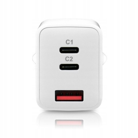 Ładowarka sieciowa 230V EVERACTIVE SC-650Q 1xUSB 3A + 2xUSB-C 3,25A 65W biała