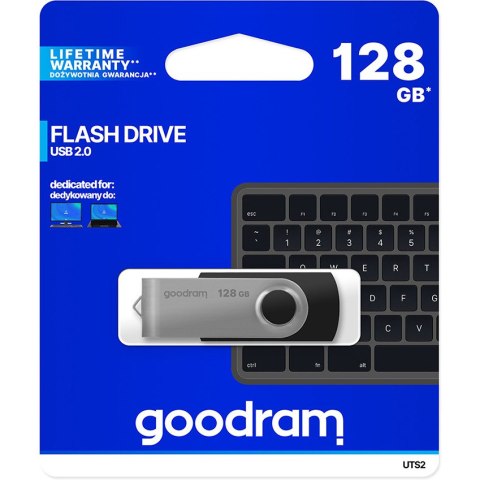 Pamięć USB 128GB GOODRAM UTS2 czarny USB 2.0 UTS2-1280K0R11 Pamięć USB 128GB GOODRAM UTS2 czarny USB 2.0 UTS2-1280K0R11